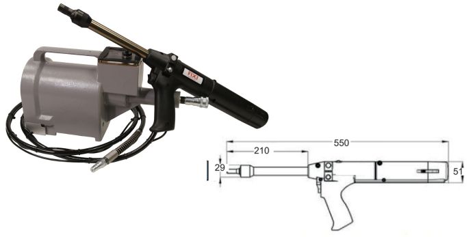 Rivettarice oleopneumatica per rivetti in cartuccia 