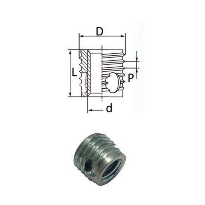 Bussole autofilettanti tipo F318-FC - Fori ciechi