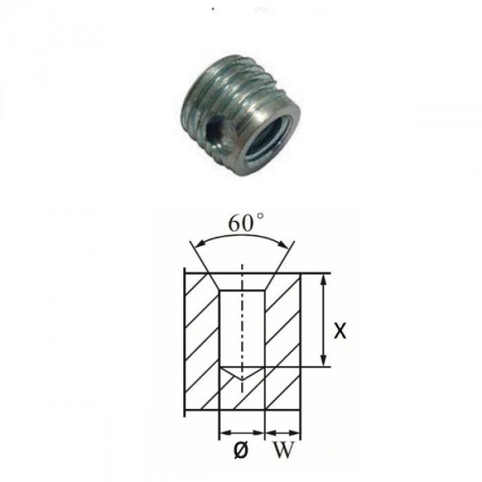 Bussole autofilettanti tipo F318 - Fori aperti