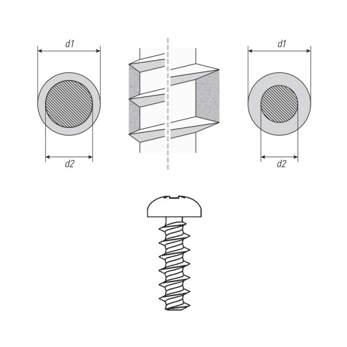 Viti per plastica senza punta tipo FXTCTX